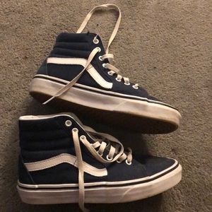 Navy blue vans high top size 8 women’s 7 men’s
